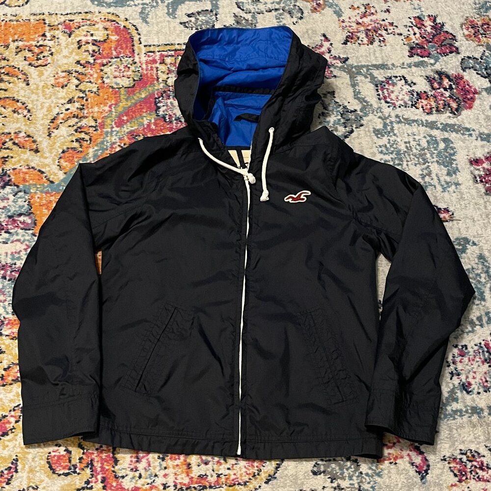 Hollister Navy Blue Windbreaker-Young Mens M-Mint!